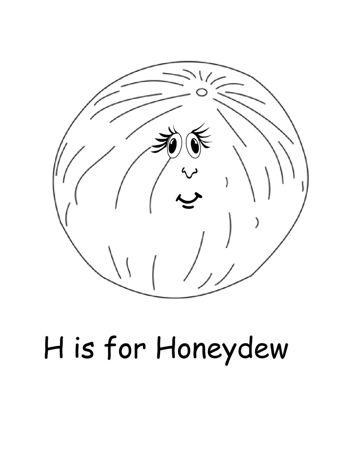 Honeydew Fruit Kids Coloring Pages Pdf